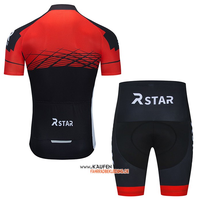 R Star Kurzarmtrikot 2021 und Kurze Tragerhose Shwarz Rot